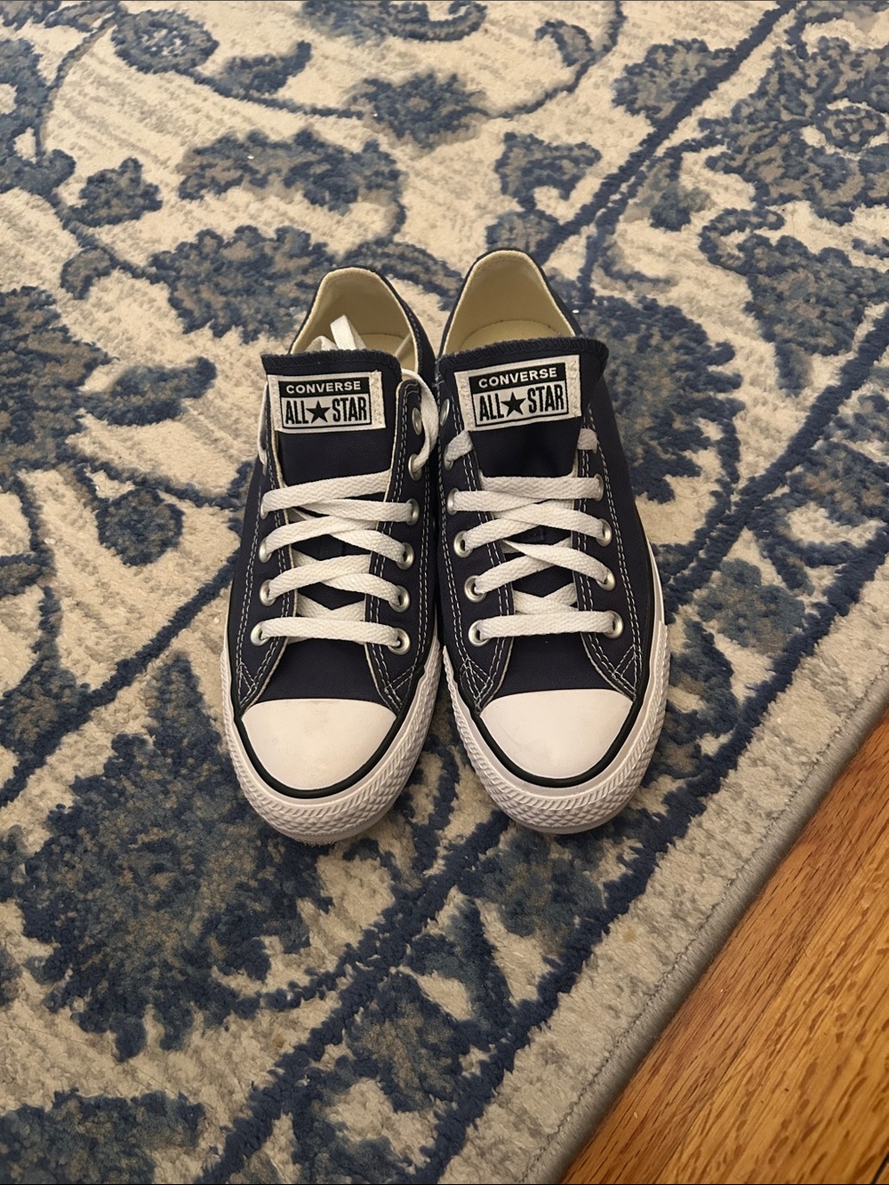 Converse Women's Low Top Sneakers in Navy and White